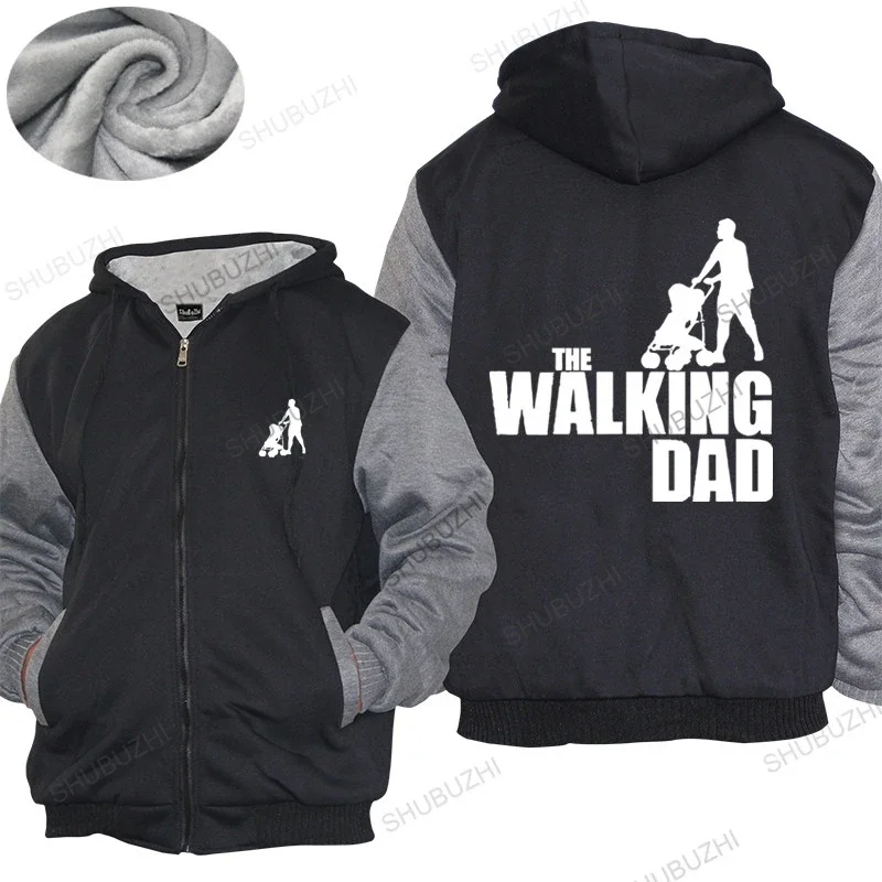 Mens winter warm coat loose tops The Walking Dad thick hoody dead zombie father gift dad joke retro unisex hoodie Fleece hoody