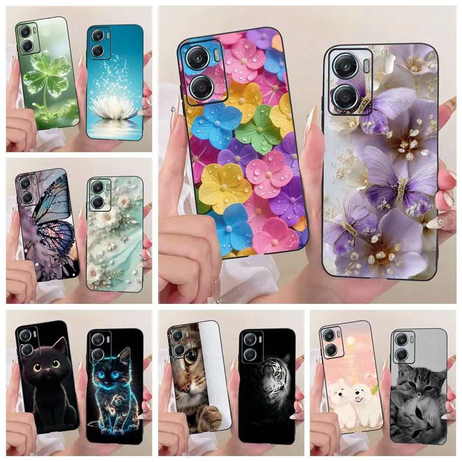 Funda para Motorola Moto G06 XT2535-1, nueva funda de teléfono con diseño de flores y mariposas pintadas para Motorola Moto G06 Power MotoG06, Fundas suaves de TPU