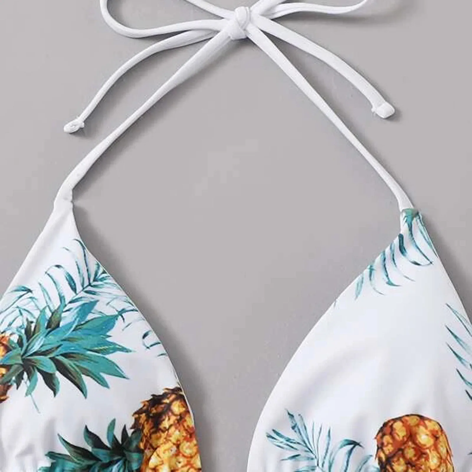 Women\'s Sexy Three Points Bikini Swimsuit Fashion Pineapple Print Swimwear Two Piece Bikini Summer Beach Casual Bikini Beachwear