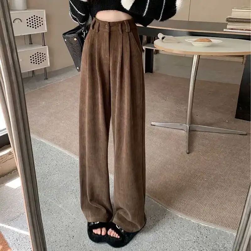 Children's Autumn Winter Straight Tube Look Thin Loose Drop Wide Leg Pants