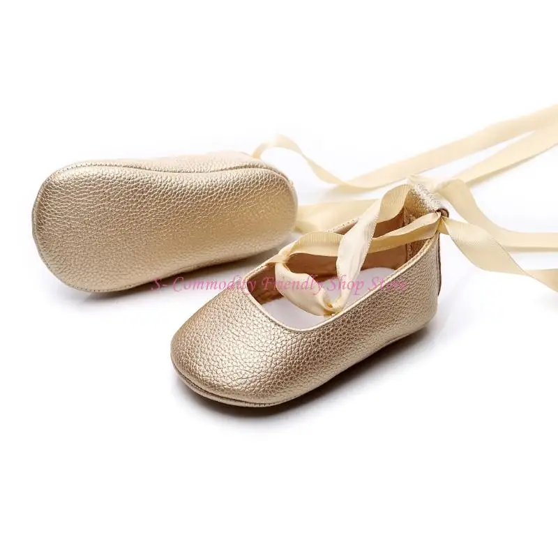 85AE Soft Soles Baby Shoes For Girls With Anti Slip Bottom Elegant Design Crib Shoes Perfect For First Walkers 0 To 2 Years Old