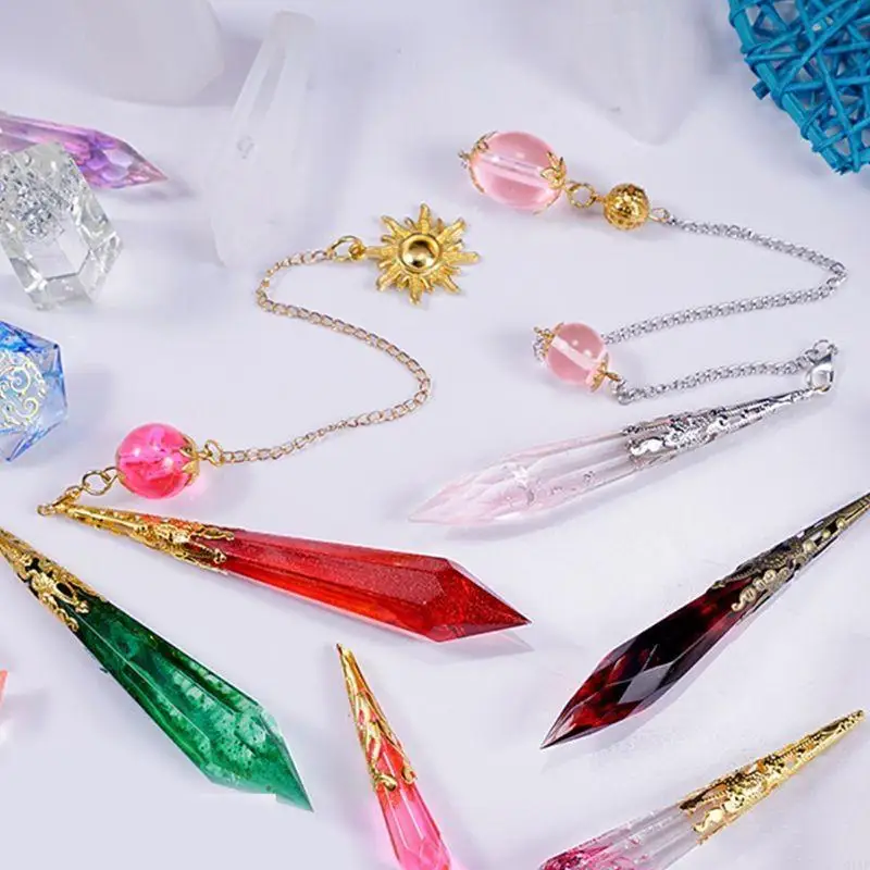 91AF 1 Set Crystal Epoxy Resin Mold Pendulum Casting Silicone Mould Crafts Making Too