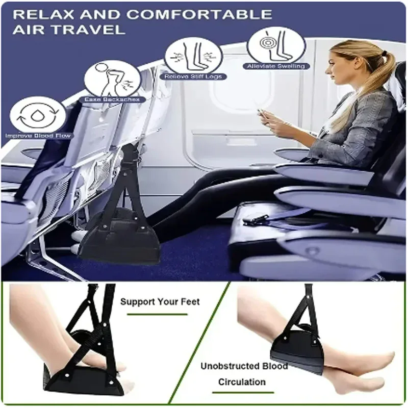 Foot Rest Airplane Footrest Made With High Quality Foam Portable Travel Footrest Carry-On Foot Rest Adjustable Height Foot Rest