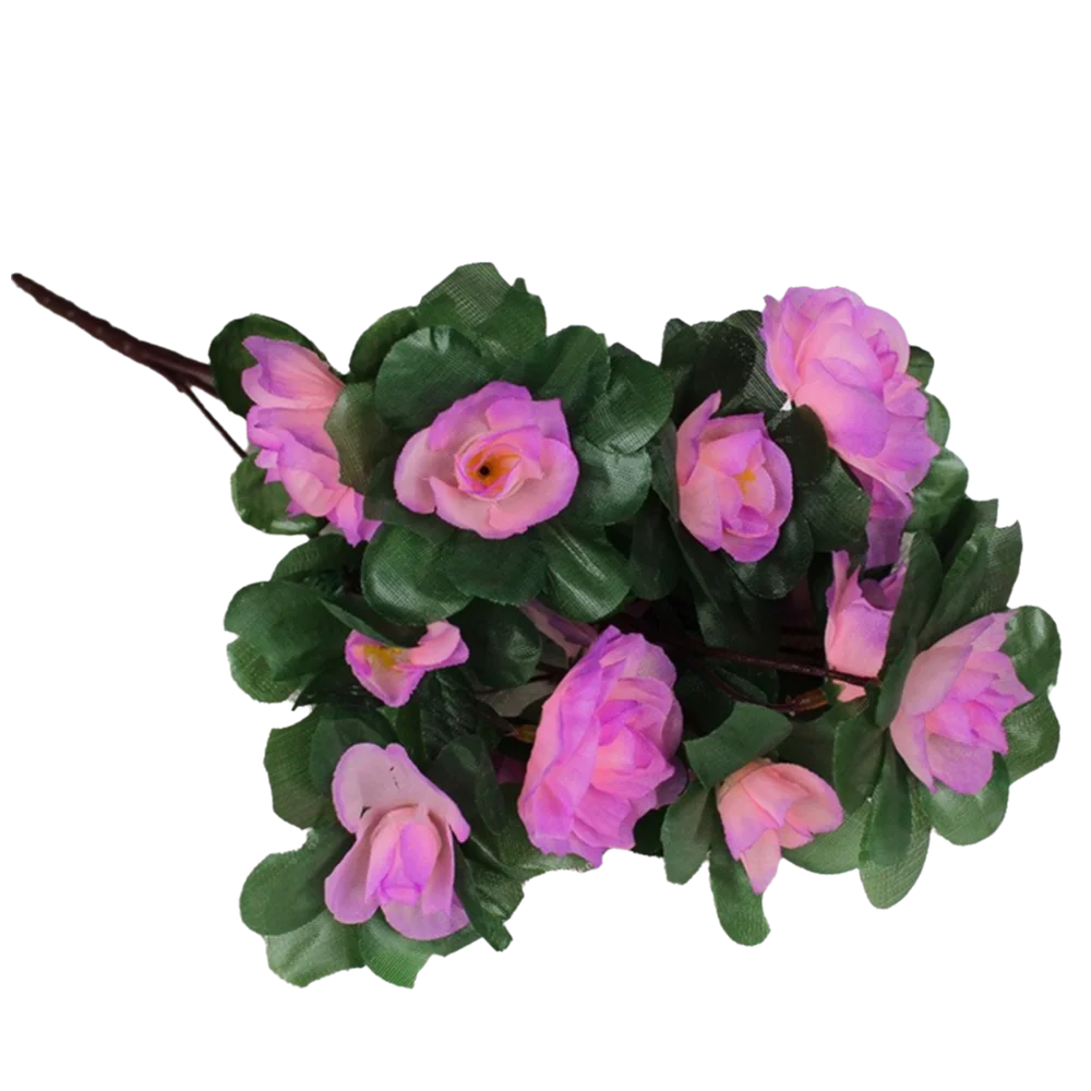 

Decor Silk Flower Artificial Rhododendron 21 Head Arrangements DIY Reflecting Mountain Red Fake Flower Bedroom Wedding