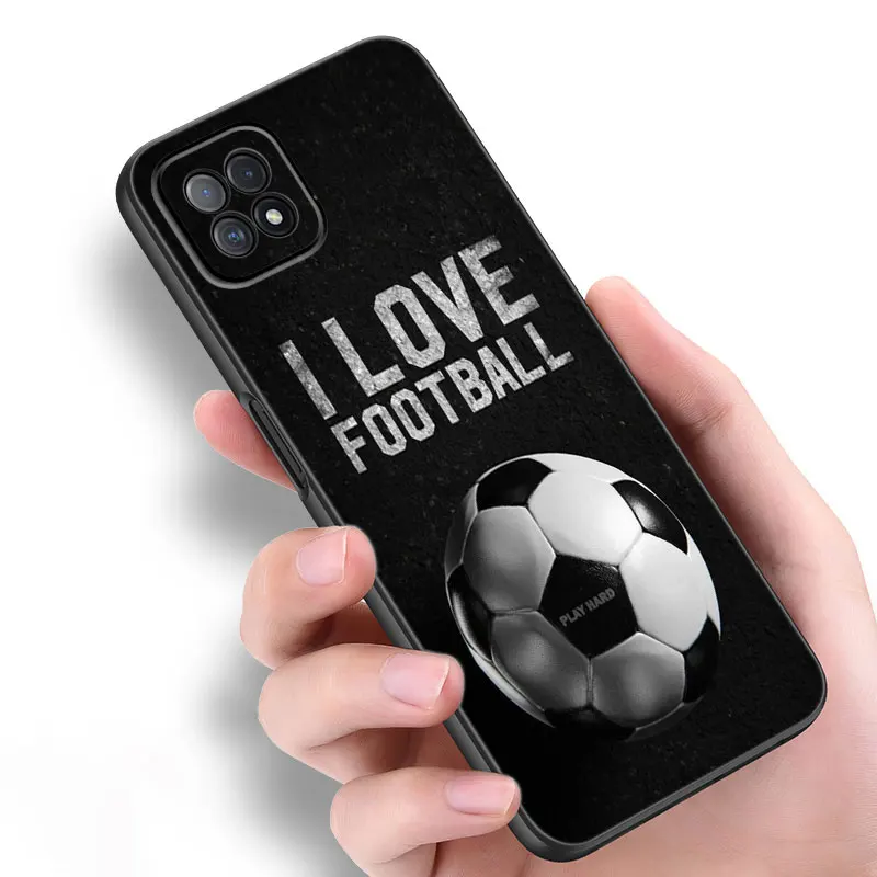 Fire Football Soccer Ball Phone Case For OPPO Reno 10 11 Pro A55 A57 A58 A72 A74 4G A54 A78 A98 5G A53 A93 2020 A15 A16 A17 A38