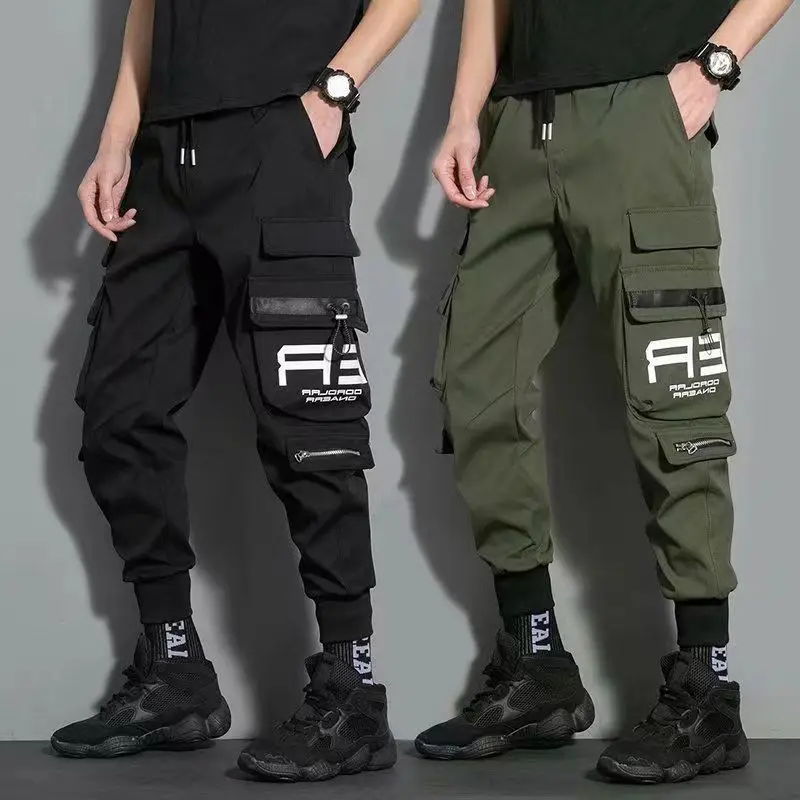 Pantalon de jogging sarouel à rubans pour hommes et femmes, pantalon cargo de printemps, coupe couvertes, surintendant ser J9