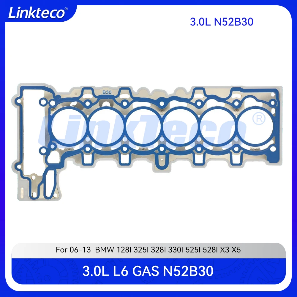 

Прокладка головки блока цилиндров двигателя подходит для 3.0 T L L6 GAS N52B30 для 06-13 BMW 128I 325I 328I 330I 525I 528I 530I X3 X5 Z4 3.0L N52 B30 A