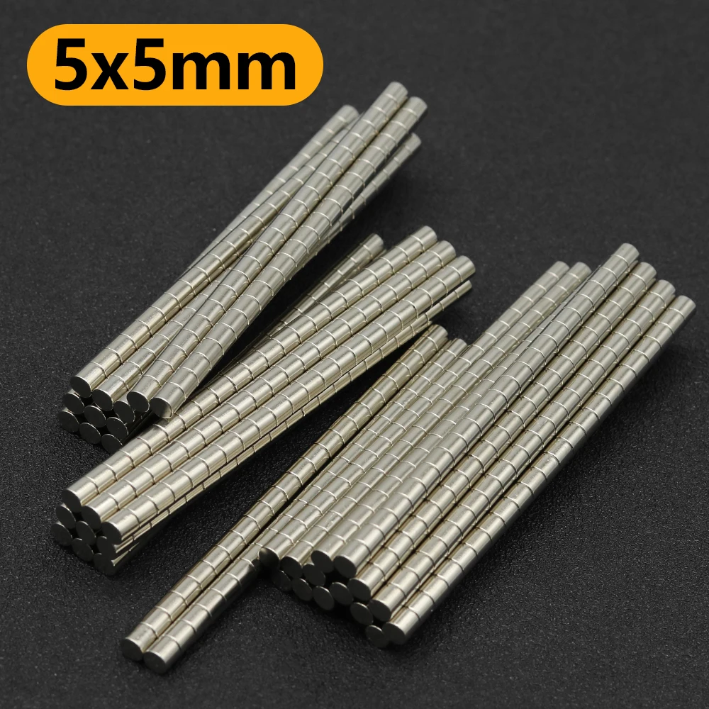 5x5mm N35 NdFeB Round Neodymium Magnet Super Strong Permanent Powerful Magnets Refrigerator DIY Craft Multi‑Purpose Magnetic