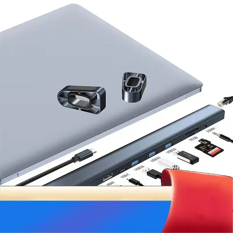 

10-In-1 USB C Hub Splitter Adapter USB TYPE-C To 3.0USB PD100W Docking Station Laptop Stand-X62A