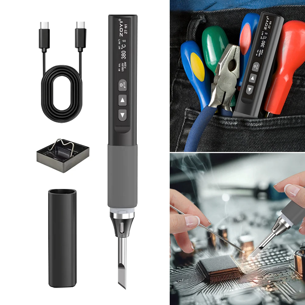 Zoyi ZT-N1 ferro de solda inteligente 96w eletricista portátil caneta de soldagem de temperatura constante para soldagem de manutenção doméstica