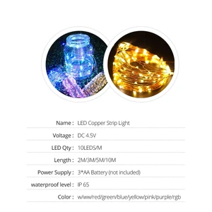 Dây đồng LED Vòng hoa Tinsel, Fed Pin, Đèn cổ tích Holiday, Giáng sinh, Trang trí tiệc cưới, 10m, 5M, 3M, 2M 8 Đèn dây bán hàng chính - №6