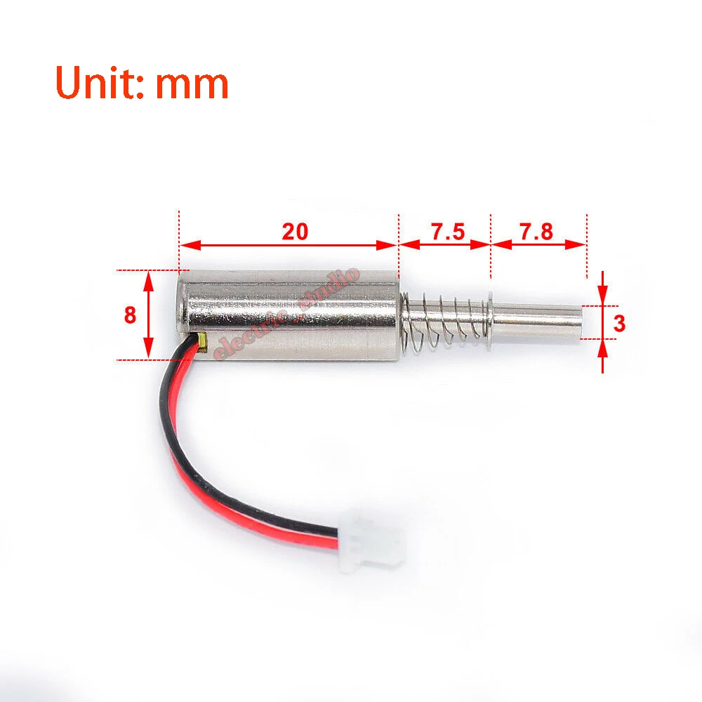 Solénoïde d\'inhalation d\'aspiration cylindrique, petite course d\'électroaimant, verrouillage d\'empreintes digitales, DC 3V, 6V, 9V, 12V, 24V, 8mm,