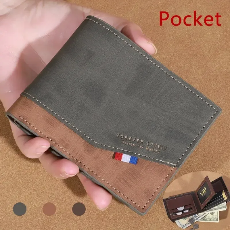 Men's High-capacity Leather Wallet, Small Multi Slot Photo Wallet for Coins, Vintage Wallet