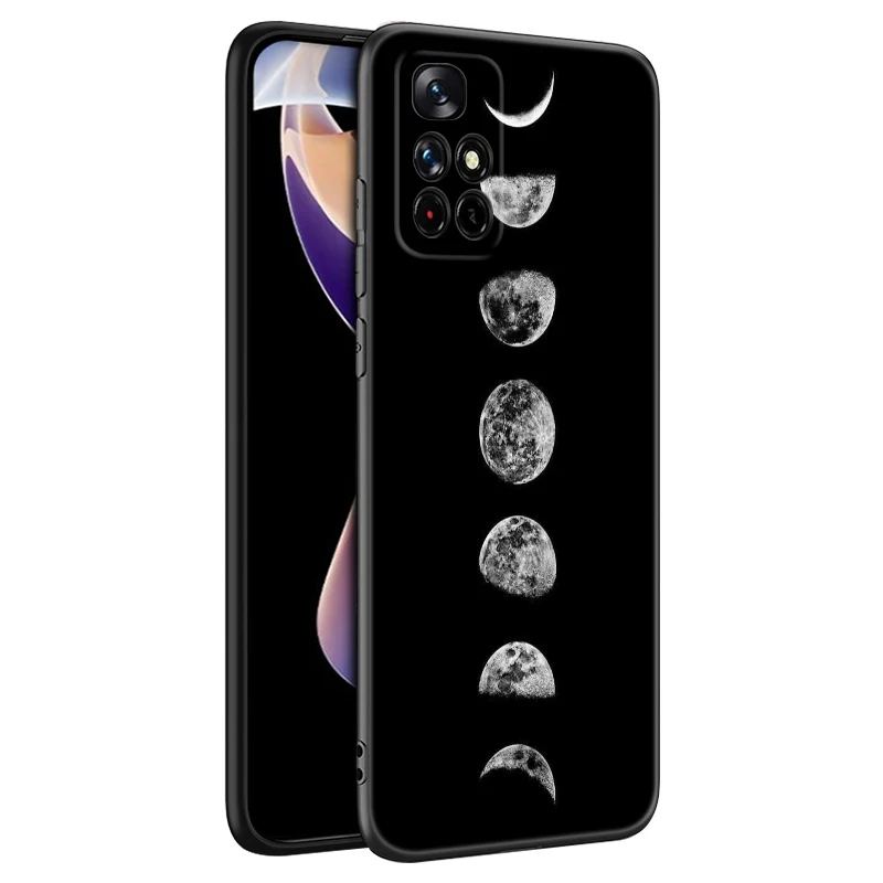 Space Moon Galaxy Universe Black Silicone Phone Case For Xiaomi Redmi Note 10 11 11S 12 12R 13 13R Pro 12S 4G 11T 5G Plus 10S