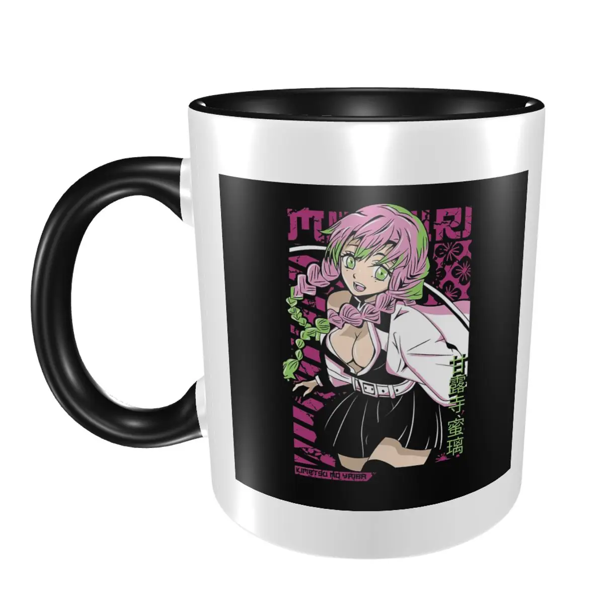 

Кружка Mitsuri Kanroji And Iguro Obanai, забавные керамические кофейные чашки, чайные кружки, чашка для молока, посуда для напитков, подарок для друзей