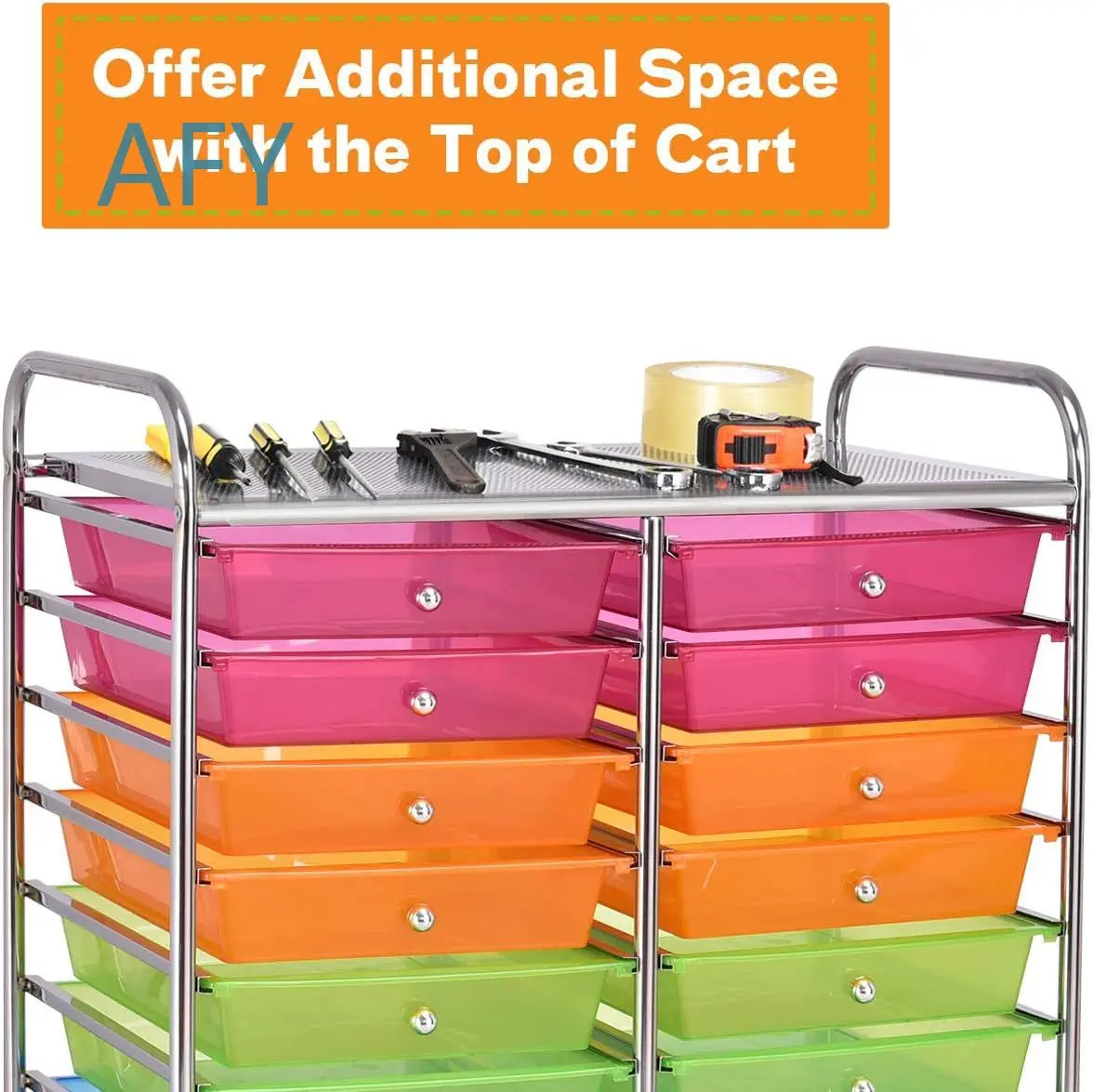 Multifunctional Mobile Storage Cart for Home Office Kitchen Laundry Use Heavy Duty Rolling Trolley with Wheels for Clutter
