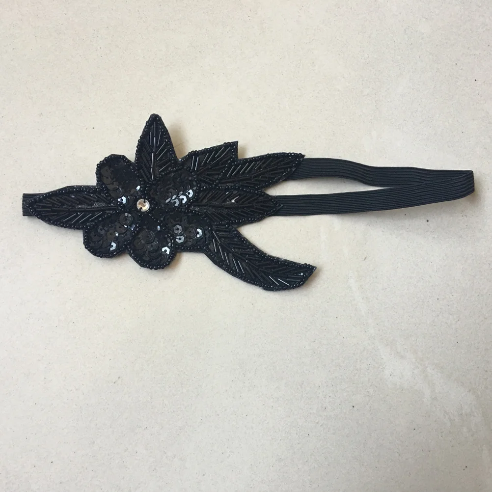 غطاء رأس للشعر مطرز بالخرز، تاج أسود بسيط لوصيفة العروس وحفلات الزفاف وحفلات التخرج وديكور الحب وتصفيف الشعر #2