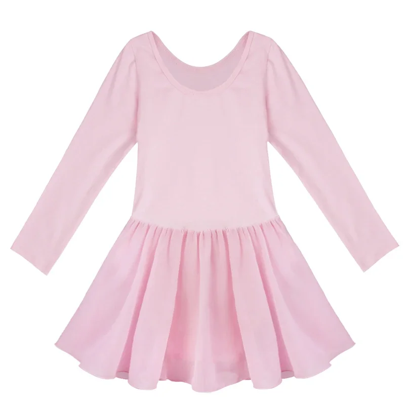 Robe tutu de ballet à manches longues pour enfants, jupe en tulle pour filles, vêtements de danse pour enfants, justaucorps pour ballerine