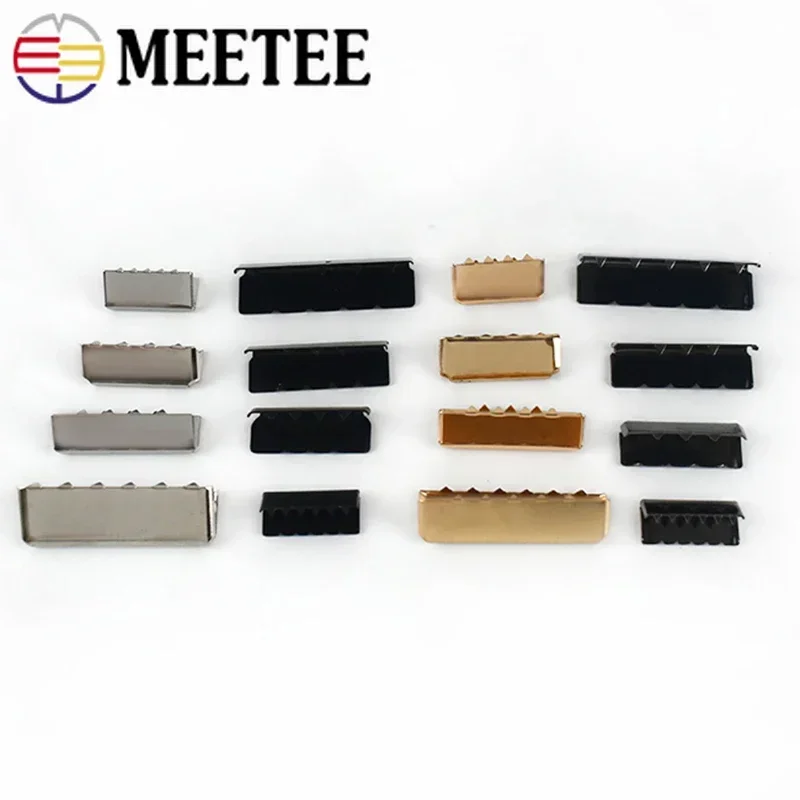 10/20Pc 20-38mm Metal Strap Clips Buckles Suspenders Pants Belt Buckle Tail Clip Button Leather Stopper Clasp Sewing Accessories