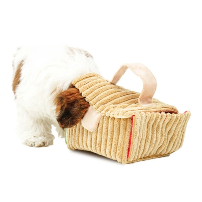 KX4B Dog Plush Toy Snuffle Interactive Hide and Seek Foraging Squeak Chew Toy Sniffing Pad Relieving Stress
