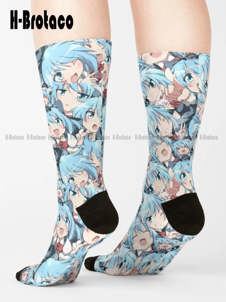 Cirno Touhou Fairy Cirno Ice Cold Almost Loli Socks Boot Socks For Women Comfortable Best Girls Sports Custom Gift Harajuku Art