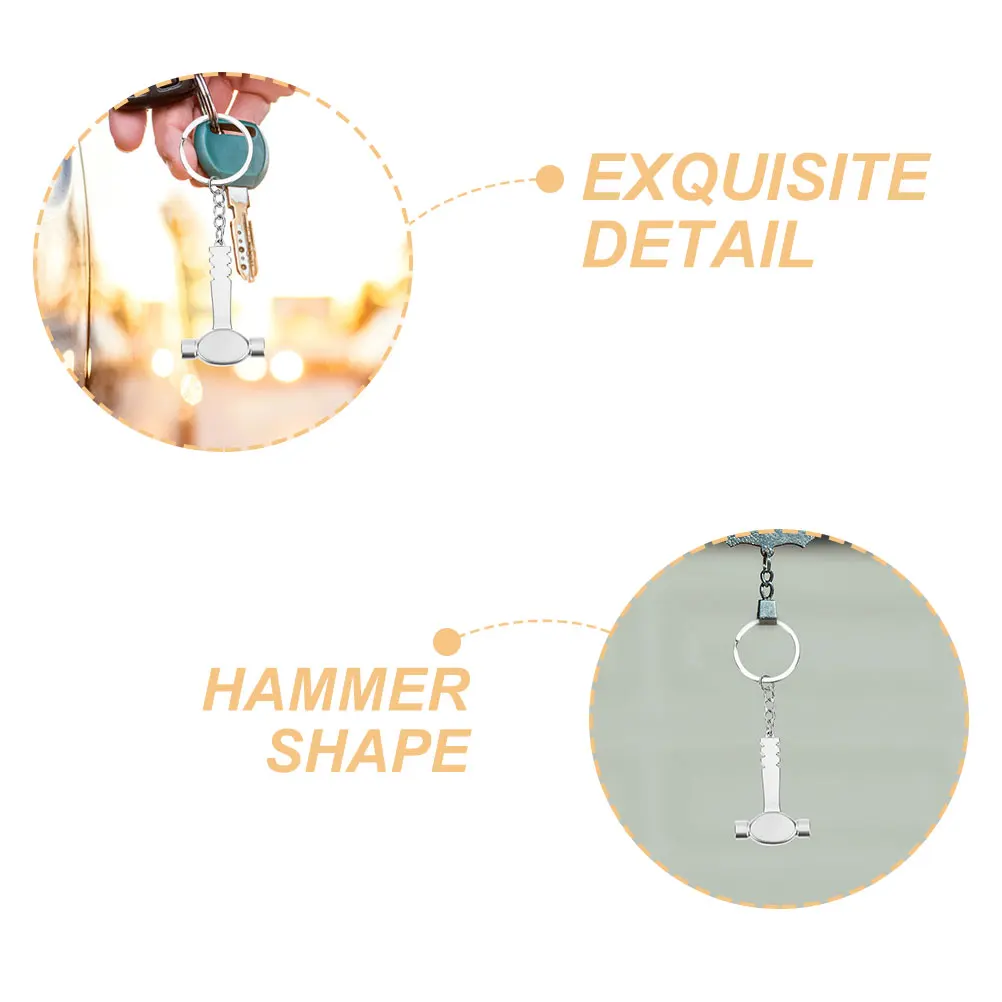 

5 Pcs Hammer Keychain Charm Keychains Keyrings Bag Pendant Metal Hanging Pendants