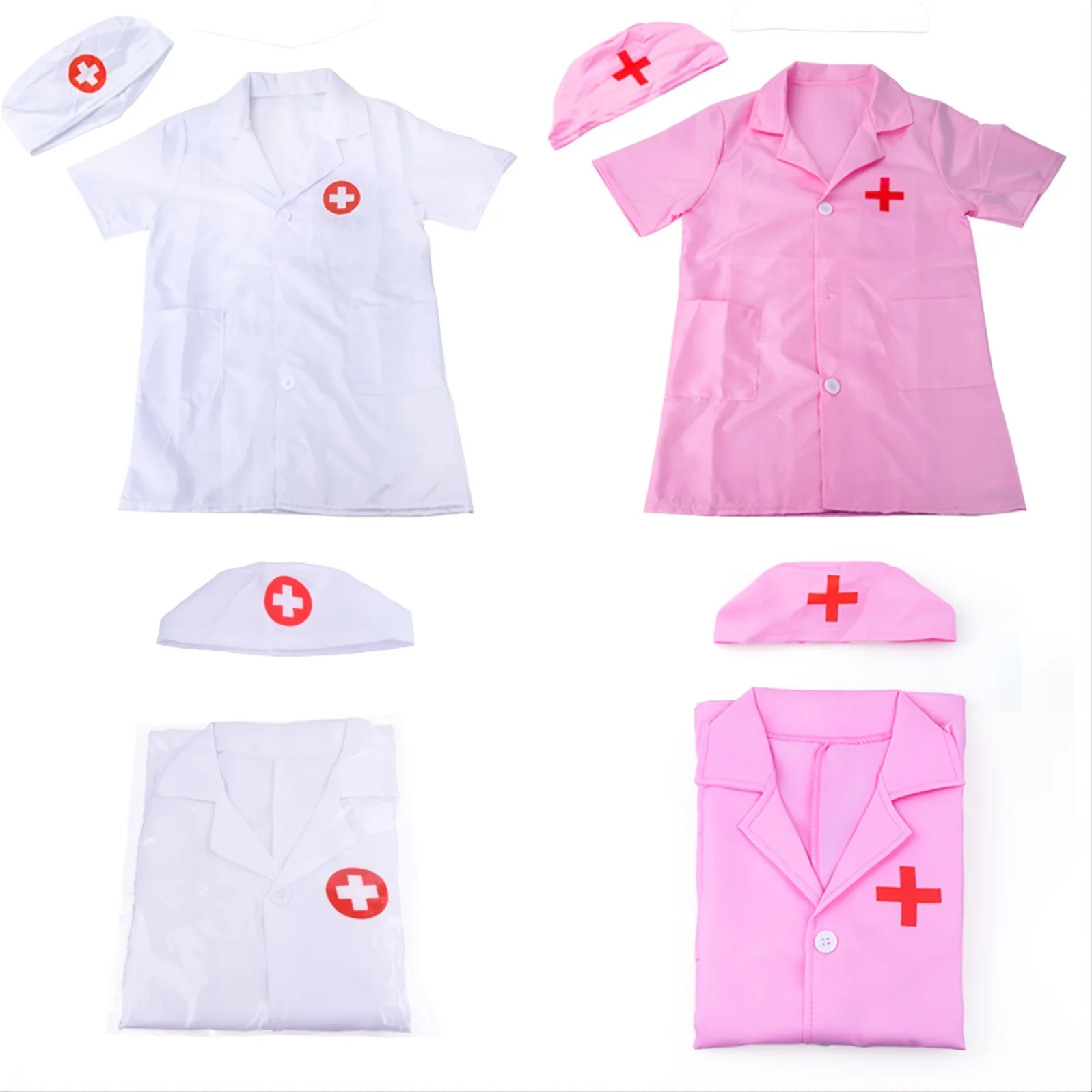 Ropa de médico de manga corta, enfermera, ropa de rendimiento para niños, juguetes familiares