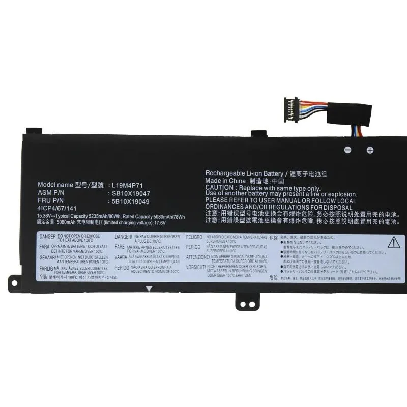 Imagem -04 - Bateria do Portátil para Lenovo Thinkpad Thinkpad p1 x1 Extreme 3rd Gen 20th 20tj 20tk 20tl Tp00099d L19c4p71 L19l4p71 L19l4p71 15.36v 80wh