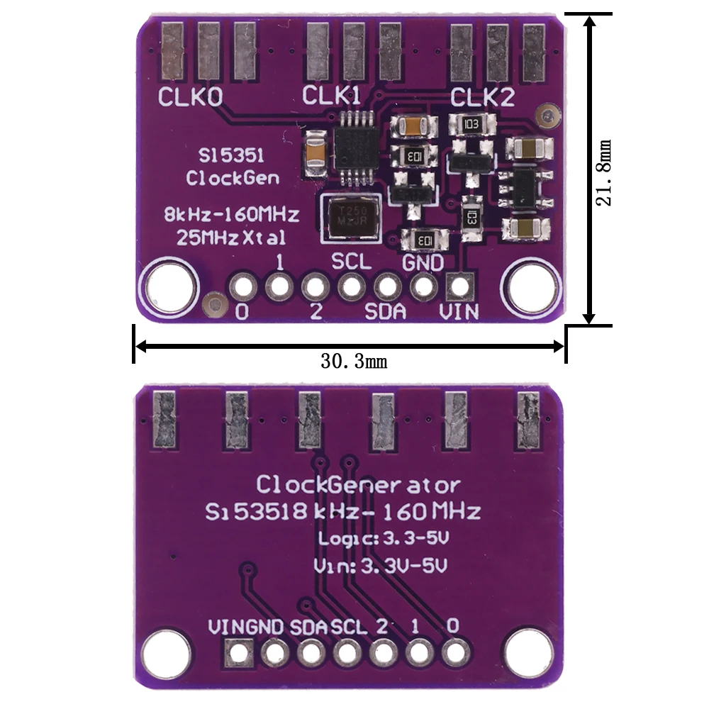 1/5/10PCS DC 3V-5V Si5351A Si5351 I2C Clock Generator Breakout Board Module Signal Generator Clock 8KHz-160MHz For Arduino