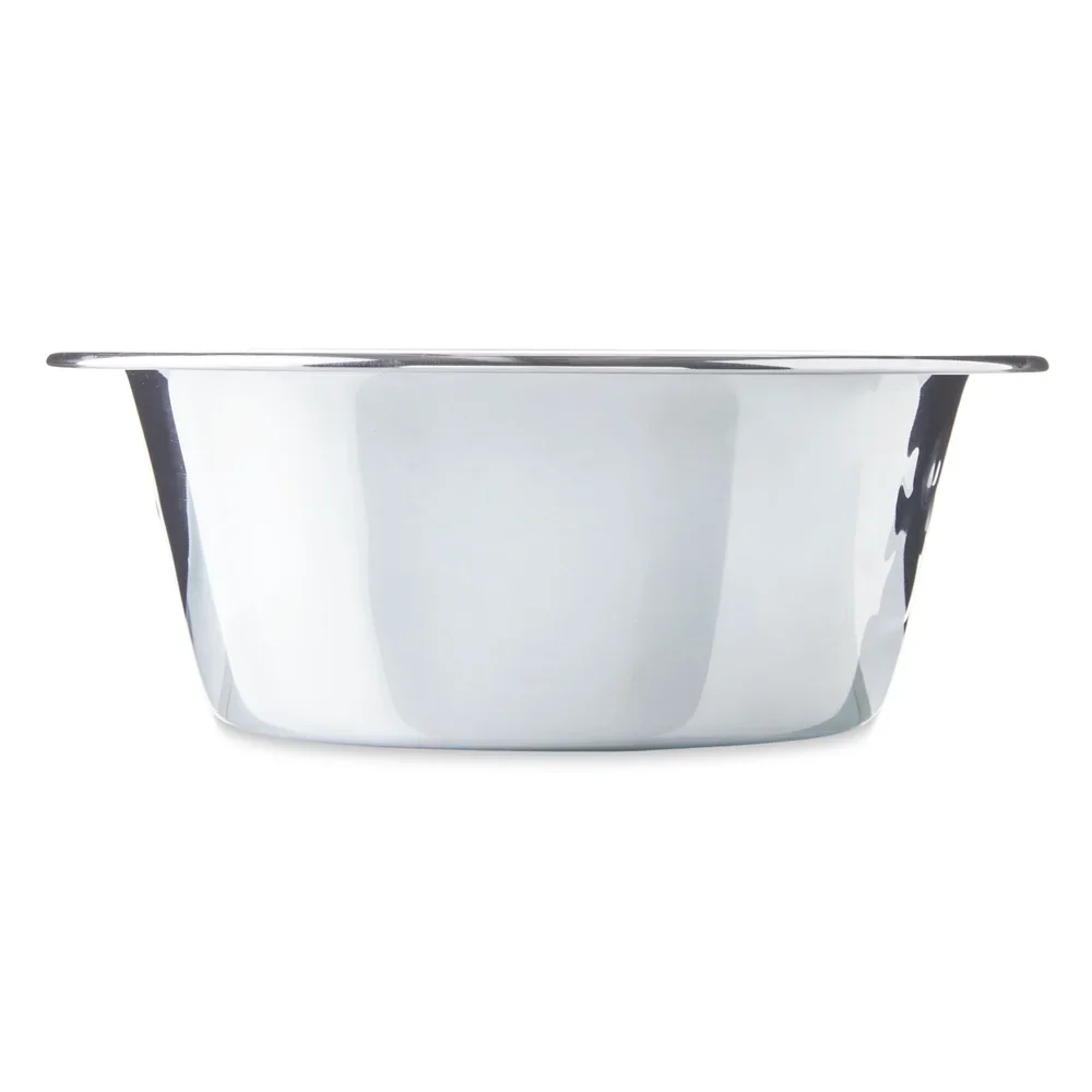 Миска для собак из нержавеющей стали, 2 упаковки, большая нескользящая, прочная, можно мыть в посудомоечной машине, блюдо для кормления домашних животных, глянцевая отделка, легко чистится