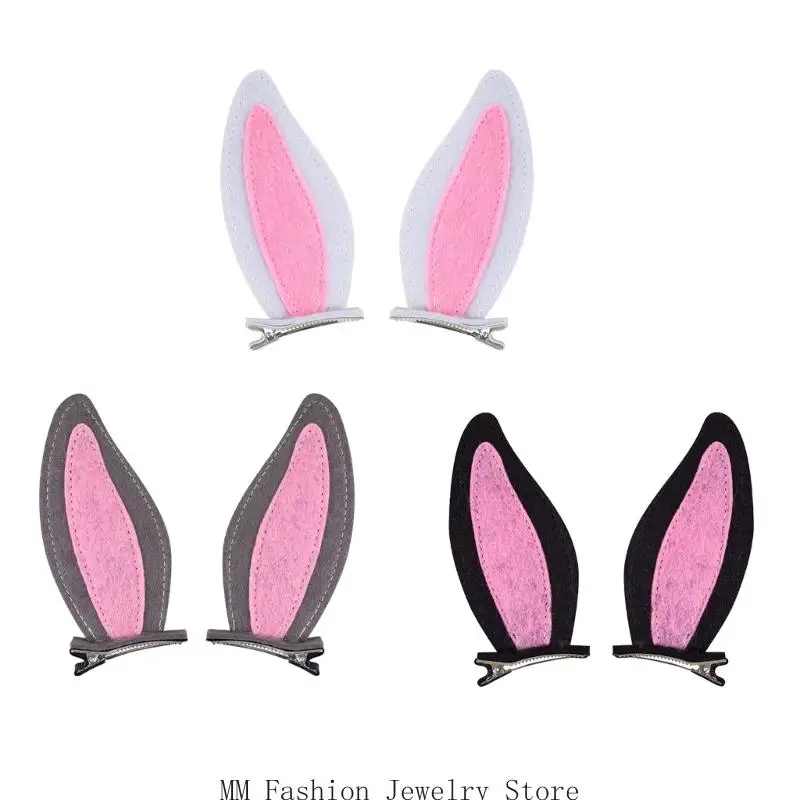 D0UB قطعتان من مشبك شعر الأرنب خفيف الوزن للأطفال والكبار، تصميم مانع للانزلاق