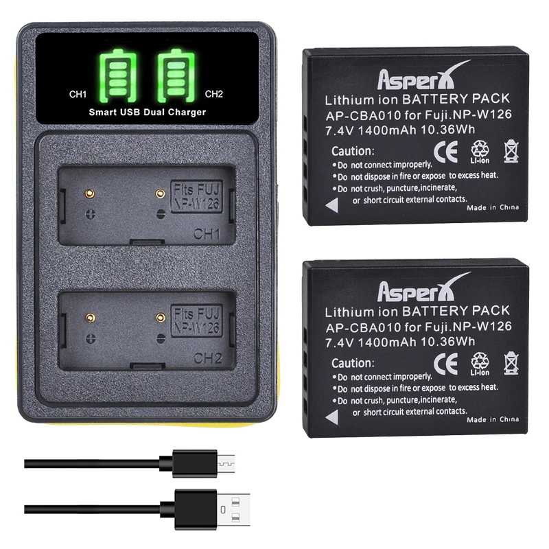 

1400mAh NP W126 Bateria NPW126 W126S NP-W126 Battery +Charger for Fujifilm Fuji X-Pro1 X100F XPRO1 X-A1 HS50EXR XT1 X-T2 HS30EXR