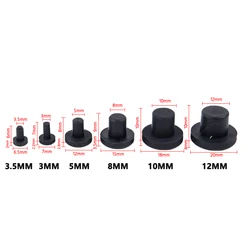 10Pcs Solid Rubber Hole Caps 3mm-12mm High Temperature Resistance T Type Silicone Seal Hole Plugs Dust-proof Gasket End Caps