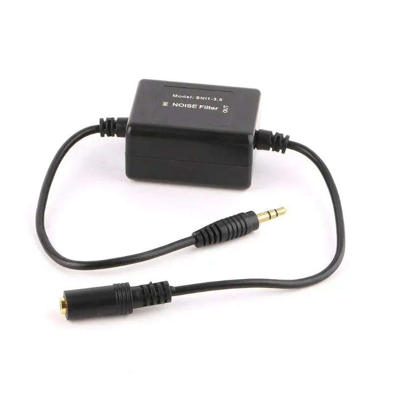 3.5mm Power Supply Pre-wired Black Plastic Power Filter for Car Stereo