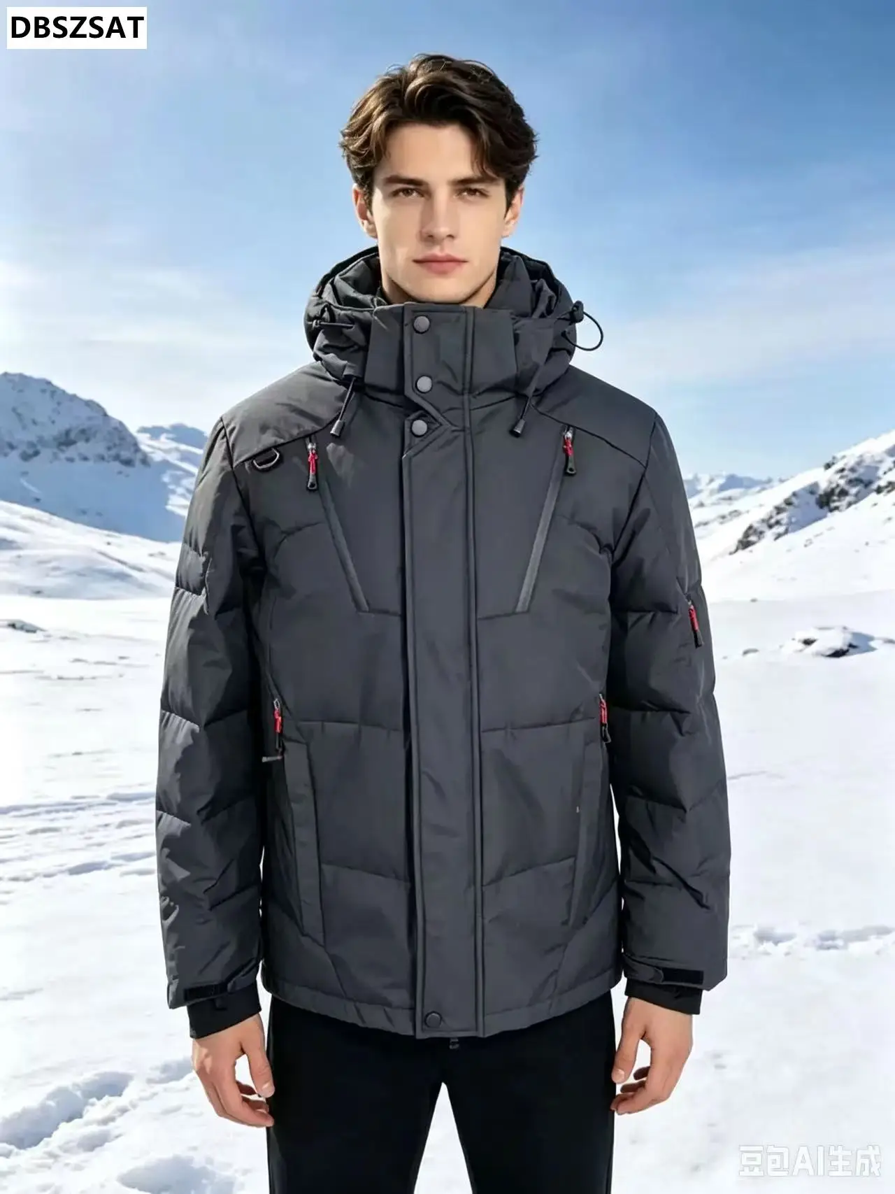 Down Jacket2029 Men White Duck Winter Coat Windproof Warm Camping Overcoat New in Thicken Solid Color Hooded Clothing