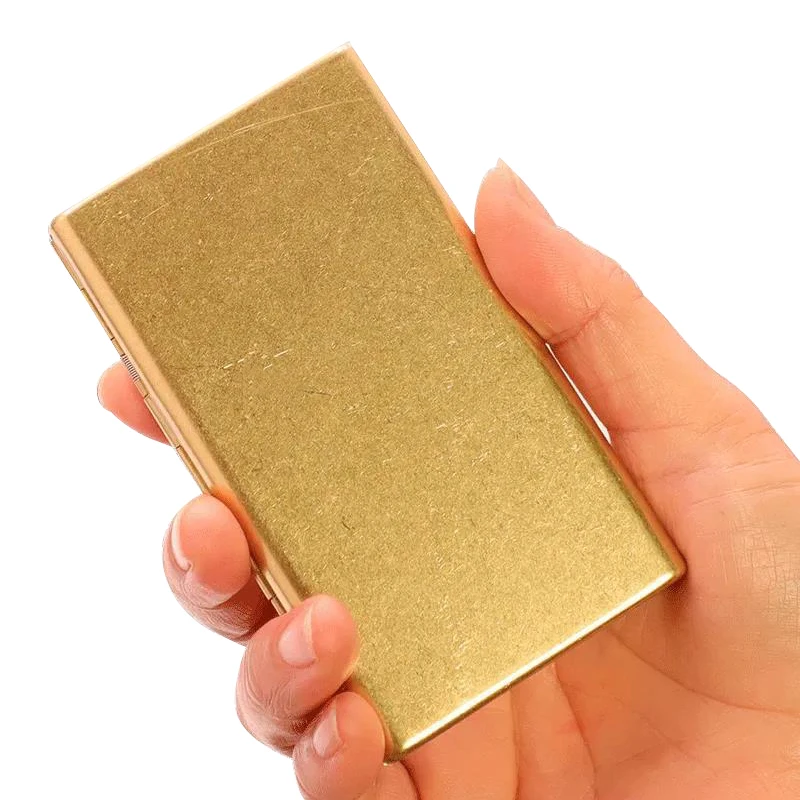 Vintage Brass Cigarette Box for 20 pieces Slender Cigarettes Case Holder Pocket Metal Smoke Tools Brass Smoking Accessories Gift