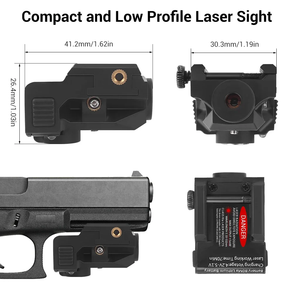 Mira láser táctica roja y verde para pistola con Picatinny 20 mm - imagen 2