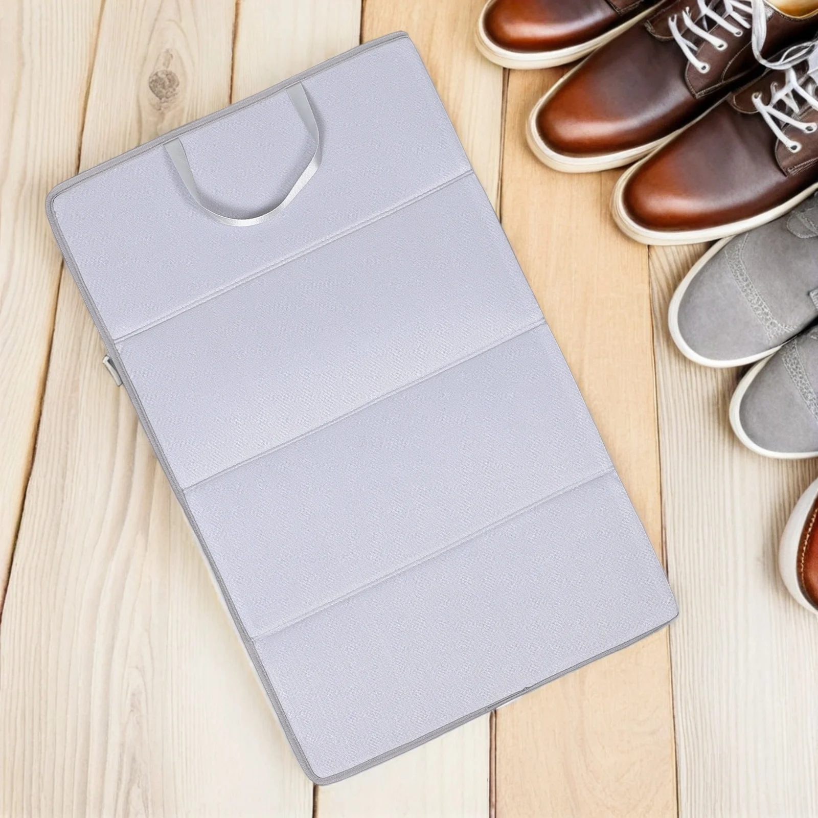 لوح حصيرة كي قابل للطي 4 أضعاف رمادي مقاوم للحرارة وسادة حديد قابلة للطي محمولة لسطح الطاولة للسفر باخرة معلقة مدمجة #4