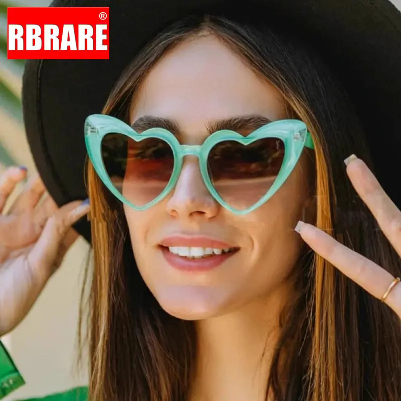 RBRARE New Heart-shaped Sunglasses Women Fashion Diamond Sense Sunglasses Jelly Color Love Glasses Women Lentes De Sol Mujer