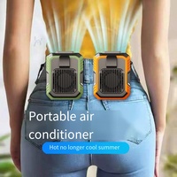 Outdoor Waist Mounted Fan Polymer Battery Anti Drop Shock Absorption USB Portable Power Bank with Bladeless Hanging Neck Fan