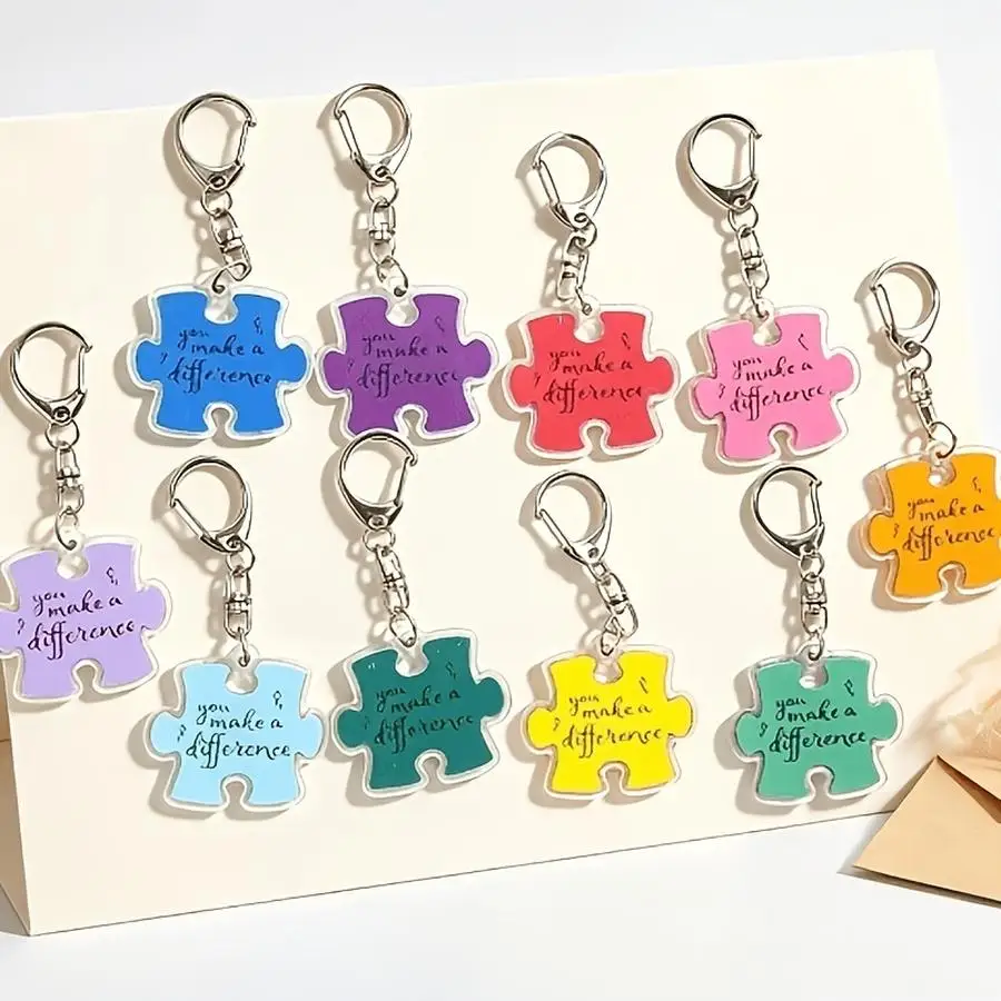 1/5/10/20/50/100pcs 2D Design, Set of 4 Assorted-Color Keychains in a 