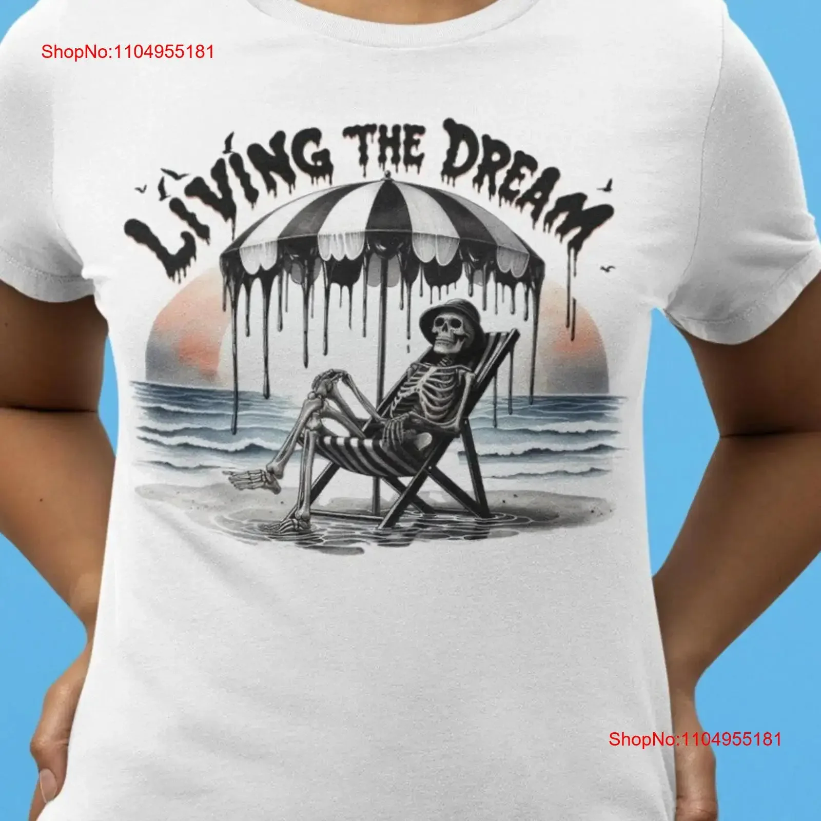 

Bella Canvas Crew Neck T Shirt Living the Dream Skull Chill Life DTF 10005 vintage Washed graphic designer clothes Slightly