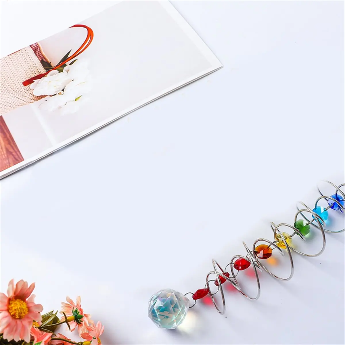 

*BAAY Artificial White Crystal Charms Pendants Handmade Accessories Jewelry DIY Earring Necklace Keychain Crystal Wind Chime