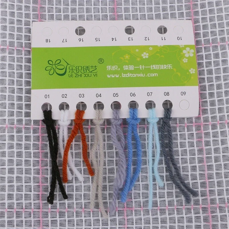 DIY Latch Hook Rug Making Crafts Kit Wolf for Beginners Carpet Segment Embroidery Material with Professional Crochet Needles
