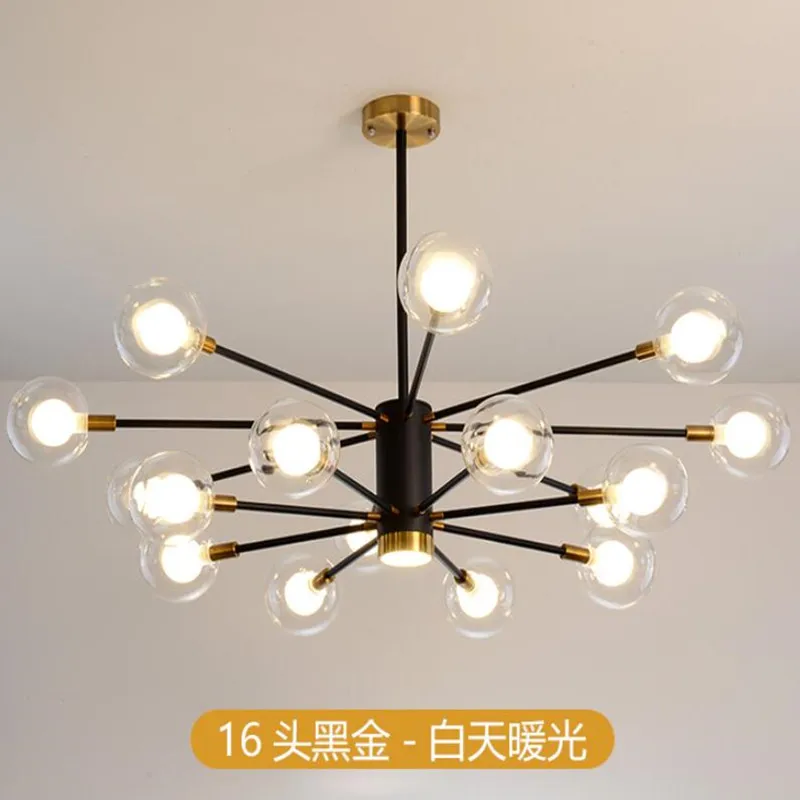 

Nordic Led tree branch Chandeliers Dining Room Kitchen chandelier black Lamp Glass ball Ceiling Chandelier For Bedroom luminaria