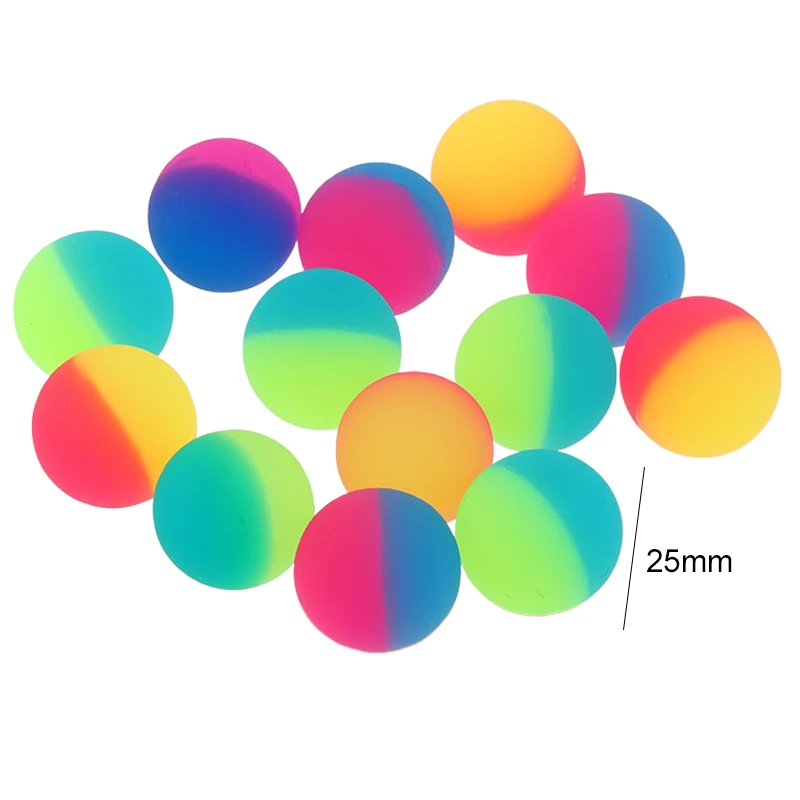 10/12/15/20pcs Elastic Balls Two-color 25mm Rubber Cat Toy Ball Elastic Colorful Indoor Pet Supplies for Household Use TMZ