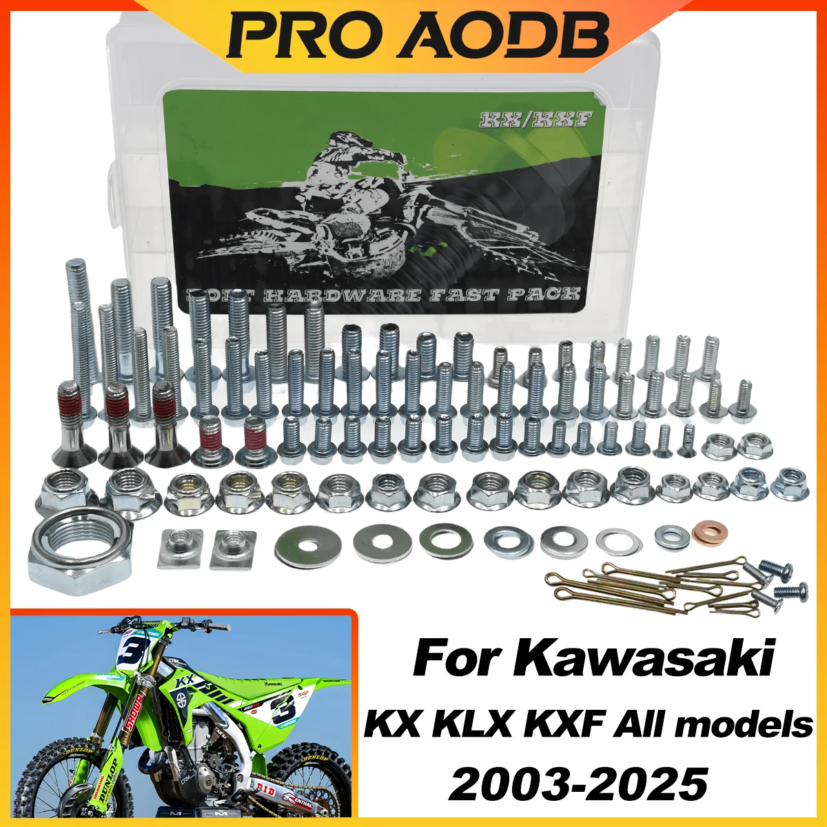 Kit de tornillos de guardabarros de carenado para motocicletas, juego de sujetadores para Kawasaki KX80/85/100/125/250/450 KX250X KX250F KX450F KLX KXF, piezas