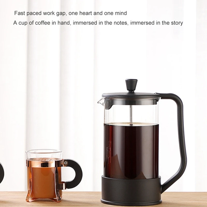 Smart-1000ML 1L 家庭用ハンドパンチポットシンプルな圧力ポットコーヒー醸造ポットフレンチフィルター茶醸造コーヒーポット