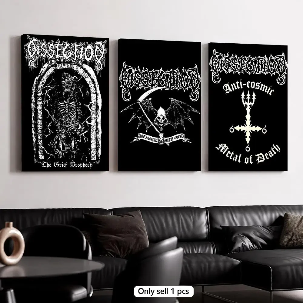 Metal Band D-Dissection Framed Wall Painting Canvas Poster Wooden Stretcher Frame Inner Frame Kit for Wall Art Painting