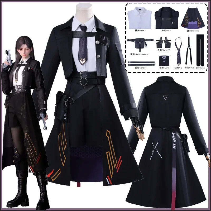 

CosplayGame Love and Deepspace Cosplay Mc Heroine Cosplay Costume Black Combat Suit Halloween Performance Uniform Roleplay Outfi